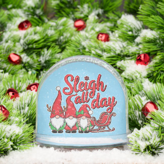 Sleigh All Day Gnomes Snowglobe