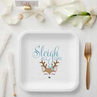 Sleigh All Day Holiday Paper Plates