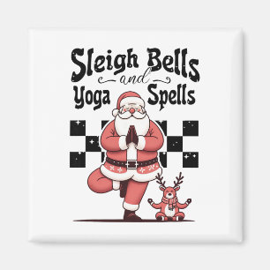 Sleigh Bells And Yoga Spells Christmas Santa Yogi Magnet