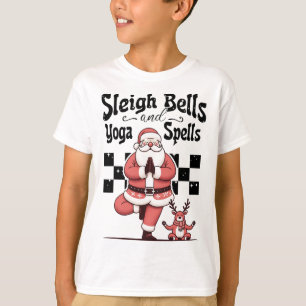 Sleigh Bells And Yoga Spells Christmas Santa Yogi T-Shirt