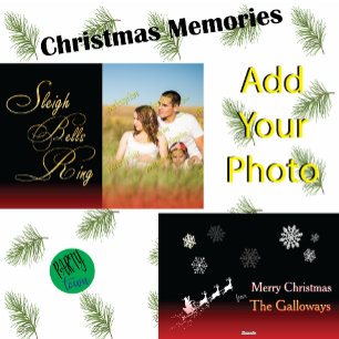 Sleigh Bells Ring 🎅 Snowflakes Santa Christmas Holiday Card