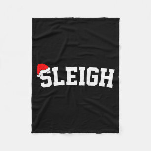 Sleigh Christmas Santa Hat Matching Christmas Fami Fleece Blanket