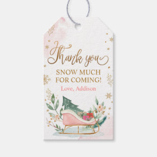Sleigh Favour Tag Winter Thank You Tag Gold Outsid