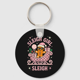 Sleigh Girl Cute Cookie Christmas Keychain