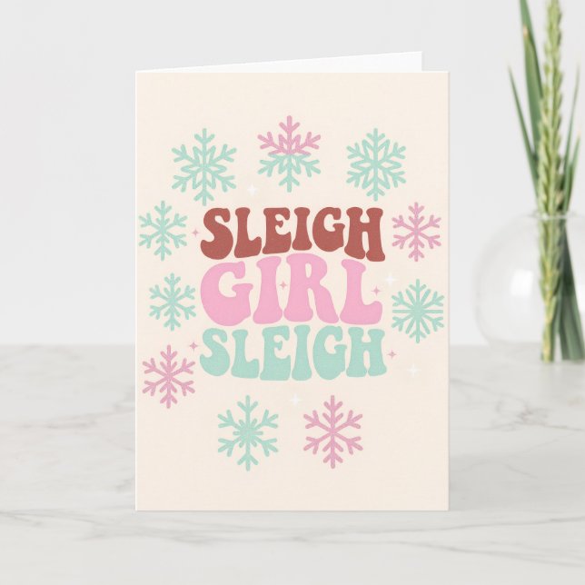 Sleigh Girl Sleigh Holiday Card (Front)