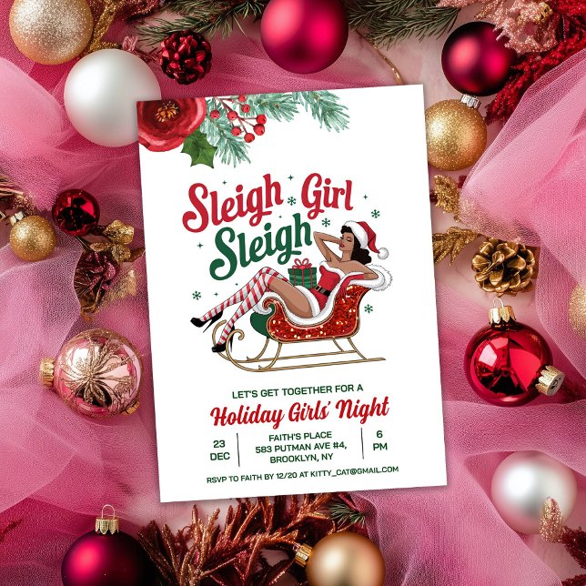 Sleigh Girl Sleigh Holiday Invitation de Noël (Créateur téléchargé)