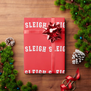 Sleigh Merry Christmas Tree Funny Xmas Holiday Wrapping Paper
