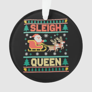 Sleigh Queen LGBTQ Rainbow Reindeer Christmas Xmas Ornament