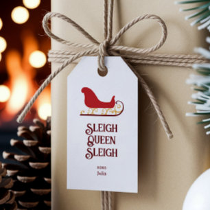 Sleigh Queen, Santa's Sleigh Christmas Holiday Gift Tags