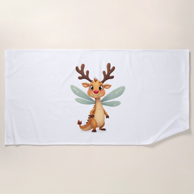 Sleigh Ride Dragonfly Beach Towel (Front)