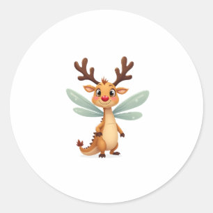 Sleigh Ride Dragonfly Classic Round Sticker