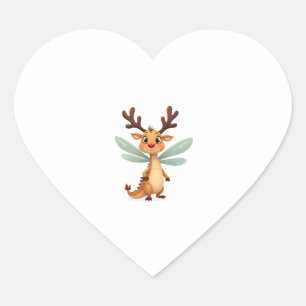 Sleigh Ride Dragonfly Heart Sticker