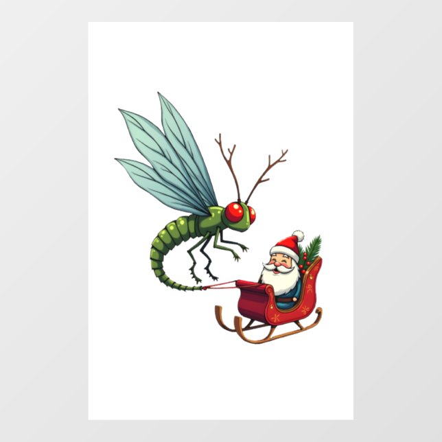 Sleigh Ride Dragonfly Window Cling (Sheet)