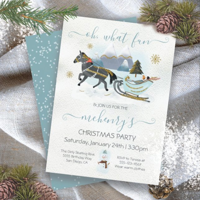 Sleigh ride horse Christmas Party Invitation (Creator Uploaded)