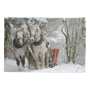 Sleigh Ride in the Snowy Forest Pillowcase