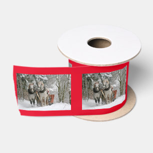 Sleigh Ride in the Snowy Forest Satin Ribbon