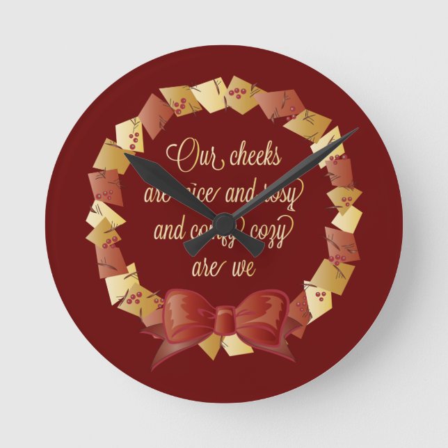 Sleigh Ride Lyrics Design Round Clock (Front)