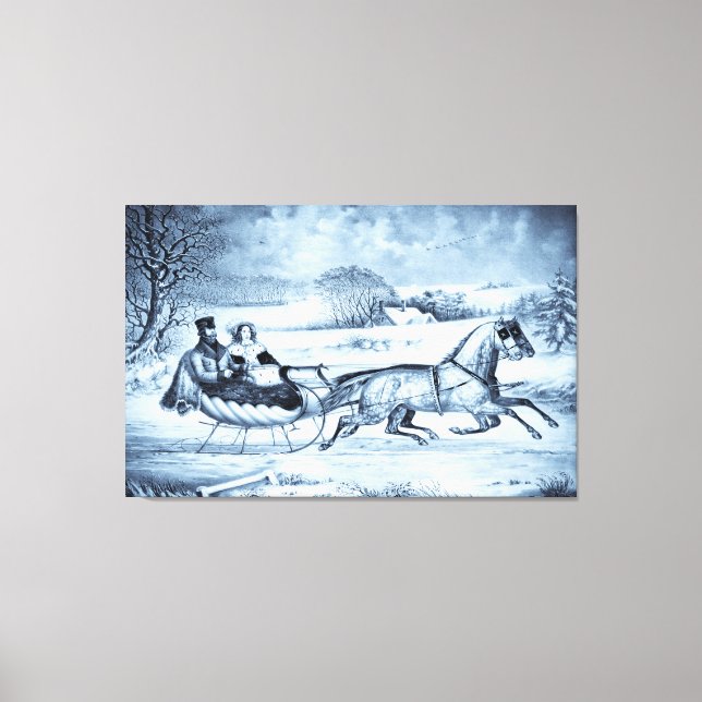 "Sleigh Ride" (selenium tone) wrapped canvas print (Front)