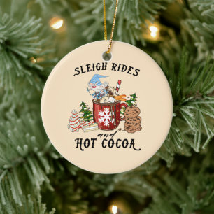 Sleigh Rides and Hot Cocoa – Scandinavian Gnome Ceramic Ornament