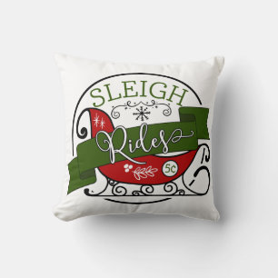 Sleigh Rides Christmas Holiday Home Decor Throw Pillow