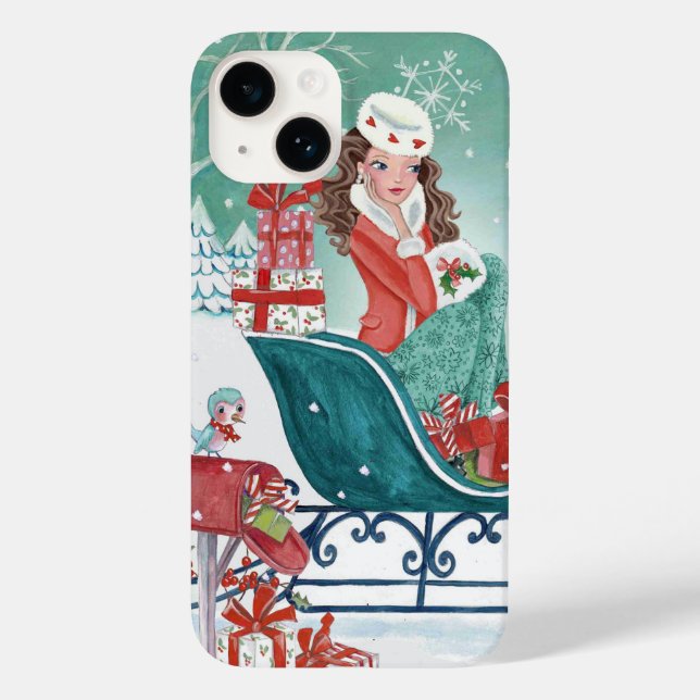 Sleigh Shopping de Noël fille Iphone 6 plus coque (Verso)