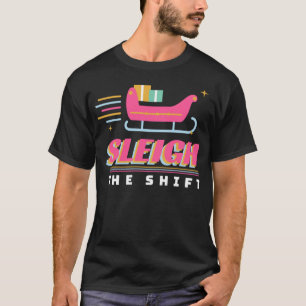 Sleigh the Shift Retro Christmas Nurse Retail T-Shirt