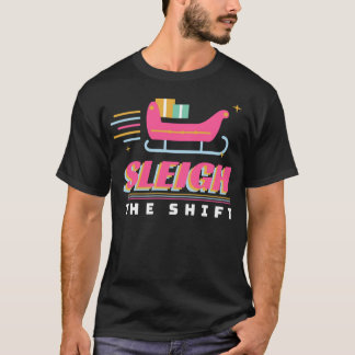 Sleigh the Shift Retro Christmas Nurse Retail T-Shirt