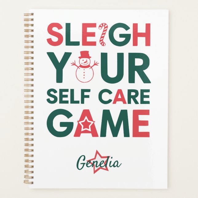 Sleigh Your Self Care Game Holiday:Customizable Planner (Front)