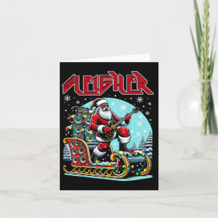 Sleigher Hail Santa Heavy Metal Christmas Rock Xma Card