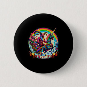 Sleigher Krampus Unicorn Demon Horror Christmas Go 2 Inch Round Button