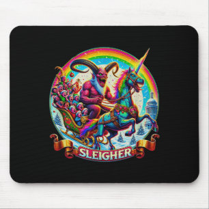 Sleigher Krampus Unicorn Demon Horror Christmas Go Mouse Pad