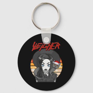 Sleigher Santa Claus Metal Christmas Funny Goth Gi Keychain