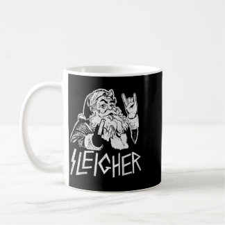 Sleigher Santa Claus Rock On Goth Heavy Coffee Mug