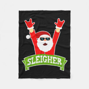 Sleigher Ugly Sweater Heavy Metal Christmas Sweate Fleece Blanket
