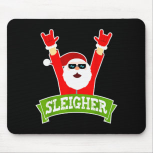 Sleigher Ugly Sweater Heavy Metal Christmas Sweate Mouse Pad