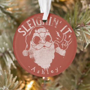 Sleighin It Funny Père Noël Sleigh Noël