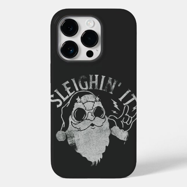 Sleighin It Funny Santa Sleigh Christmas Case-Mate iPhone Case (Back)