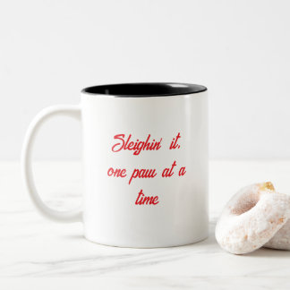 Sleighin’ It One Paw At A Time Christmas Mug