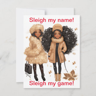 Sleighing Christmas Sassy Holiday Christmas Card 