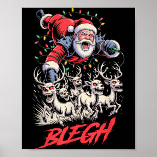 Sleighing In The Pit Metal Blegh Christmas  Poster