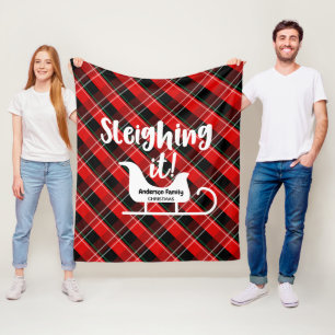 Sleighing It Christmas Fleece Blanket