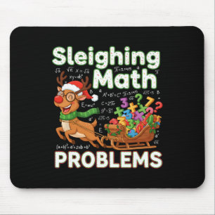 Sleighing Math Problems Christmas Funny Math Teach Mouse Pad