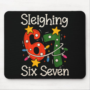 Sleighing Six Seven 67 Meme Christmas Gen Z Alpha Mouse Pad