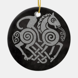 Sleipnir and Odin Symbol Norse Mythology Design Ceramic Ornament