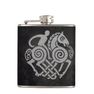 Sleipnir and Odin Symbol Norse Mythology Design Hip Flask