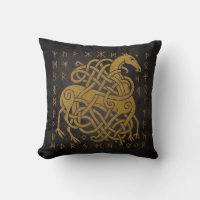 Sleipnir, Golden Norse Horse with Runes Symbol