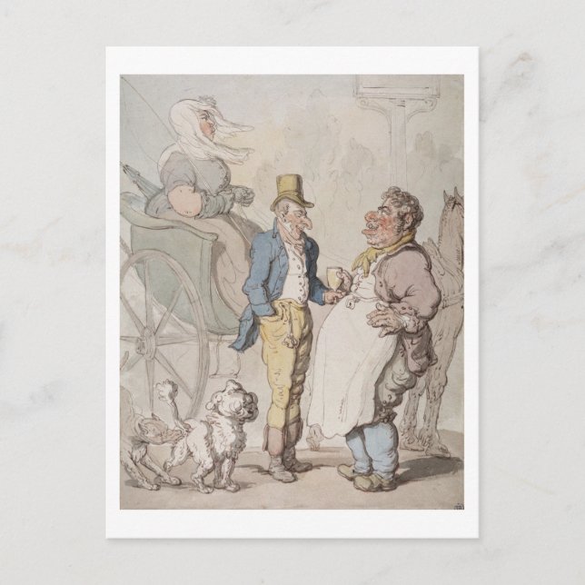 Slender Billy, Travellers taking refreshment (w/c Postcard (Front)