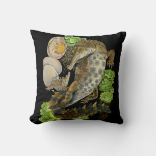Slender Snouted Crocodile Throw Pillow