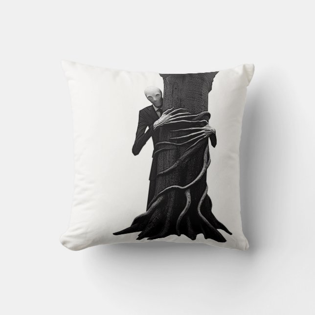 Slenderman Is Watching Throw Pillow (Front)