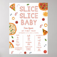 Slice Baby First Birthday Milestone Poster